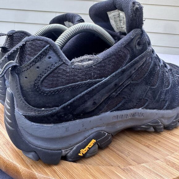 Merrell Moab 3 Hiking Shoe Mens Size 8.5 Wide Black Night Leather Mesh Outdoor - Picture 6 of 9